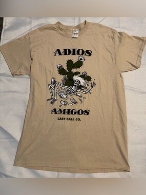 Tilly's Beige 'Adios Amigos' Graphic Tee with Green Cactus